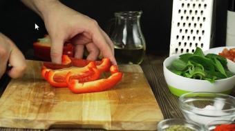 nutrition bell peppers being cut